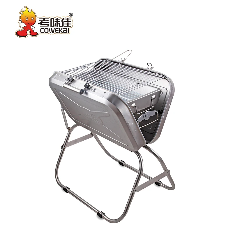 Outdoor Hiking Picnic Portable Foldable Stainless Steel Camping Charcoal BBQ Grill