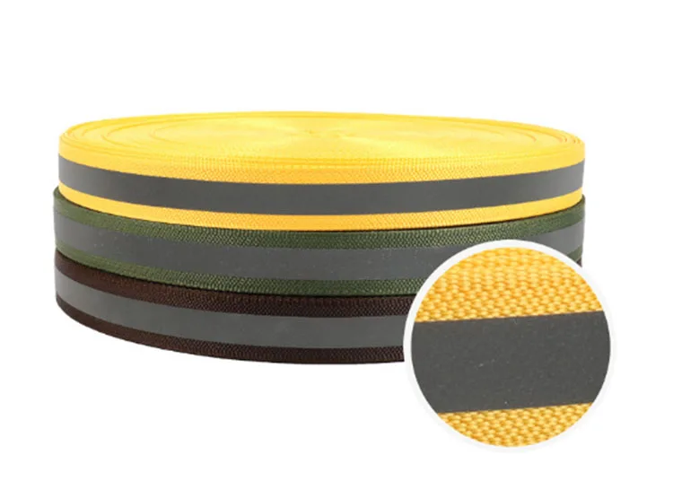 15 mm 20 mm 25 mm Polyester Reflective Webbing Tape for Safety Garment
