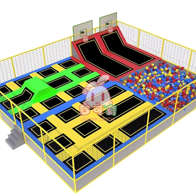 Commercial Professional Jumping Park Ninja Warrior Fitness  Bungee Indoor Trampoline For Kids