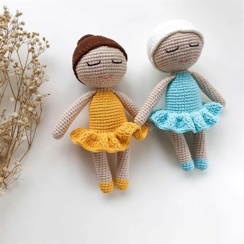 TK Amigurumi Handmade Mexican Crochet Baby Plush Girls Dolls Brown Soft Artist Toy