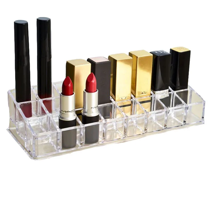 Acrylic Clear Cosmetic Makeup Organizer Stand Shelf For Lipstick