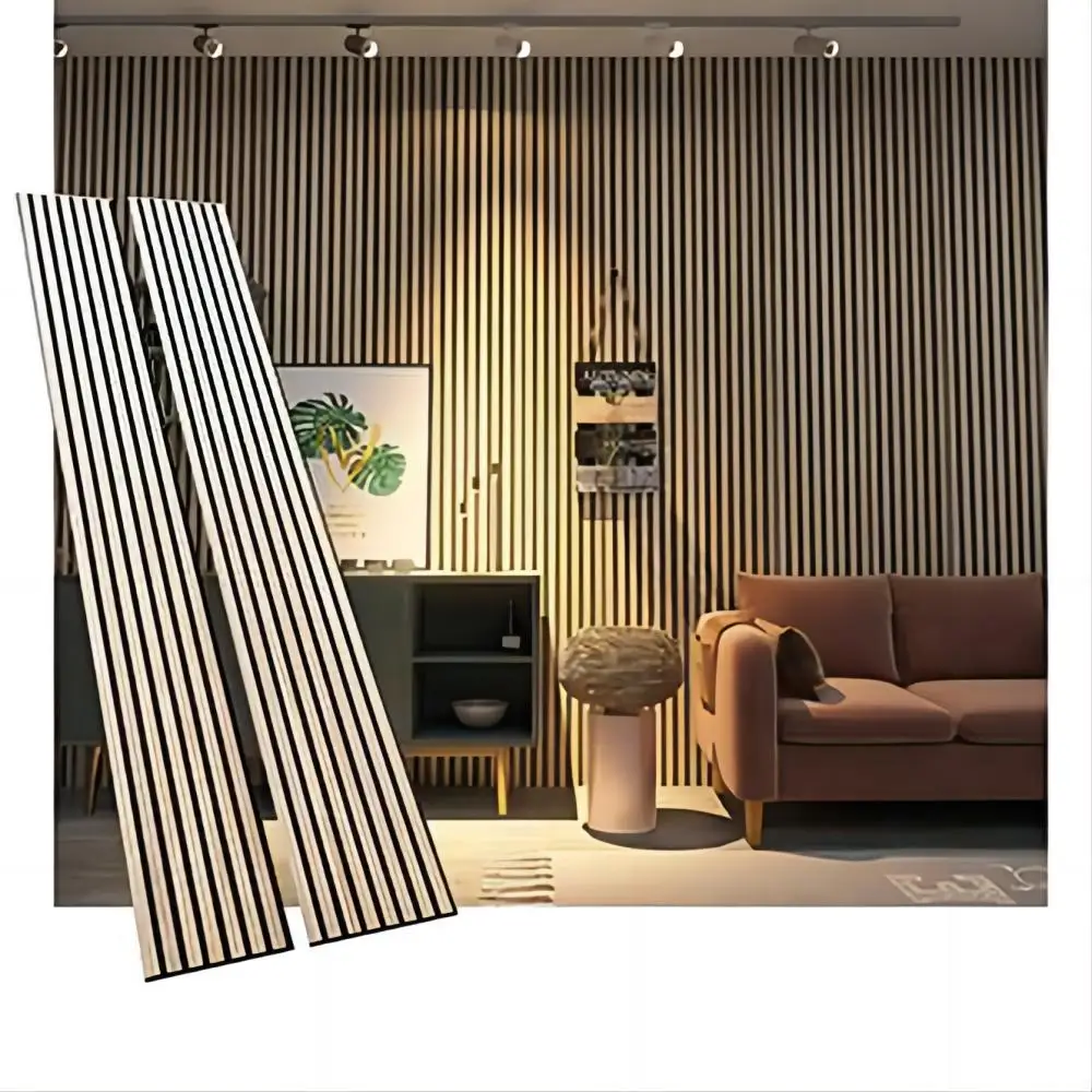 3D model design akupanel natural wood oak sound proofing wooden slat acoustic panels