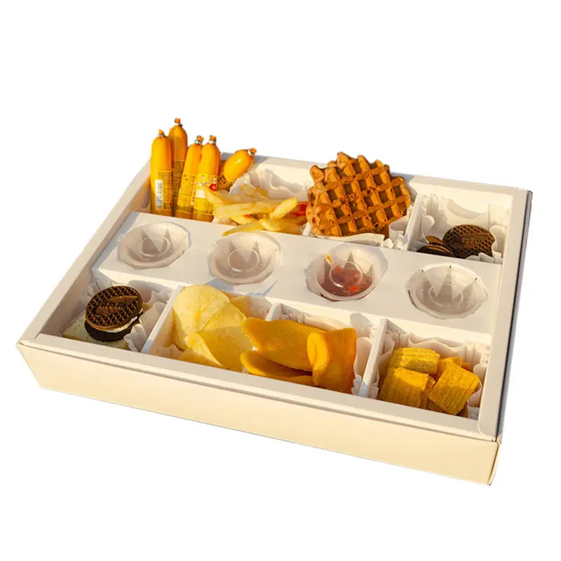 Popular Takeout Takeaway Paper Lunch Packaging Container With Compartments Mixed Breakfast Platter Box With Dividers