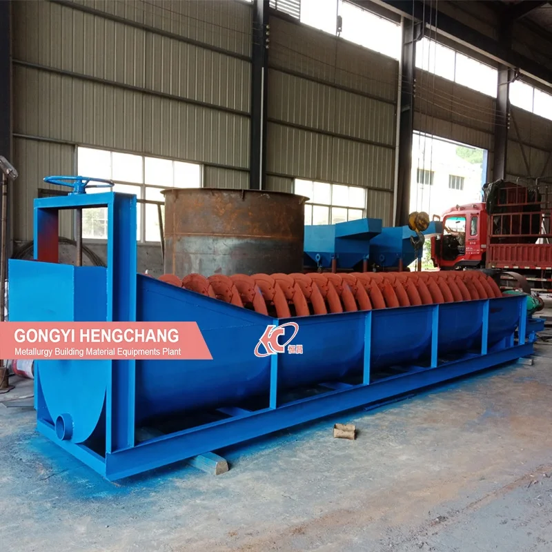 High efficiency gold washing mineral processing rivestone silica sand screw double spiral classifier machine price