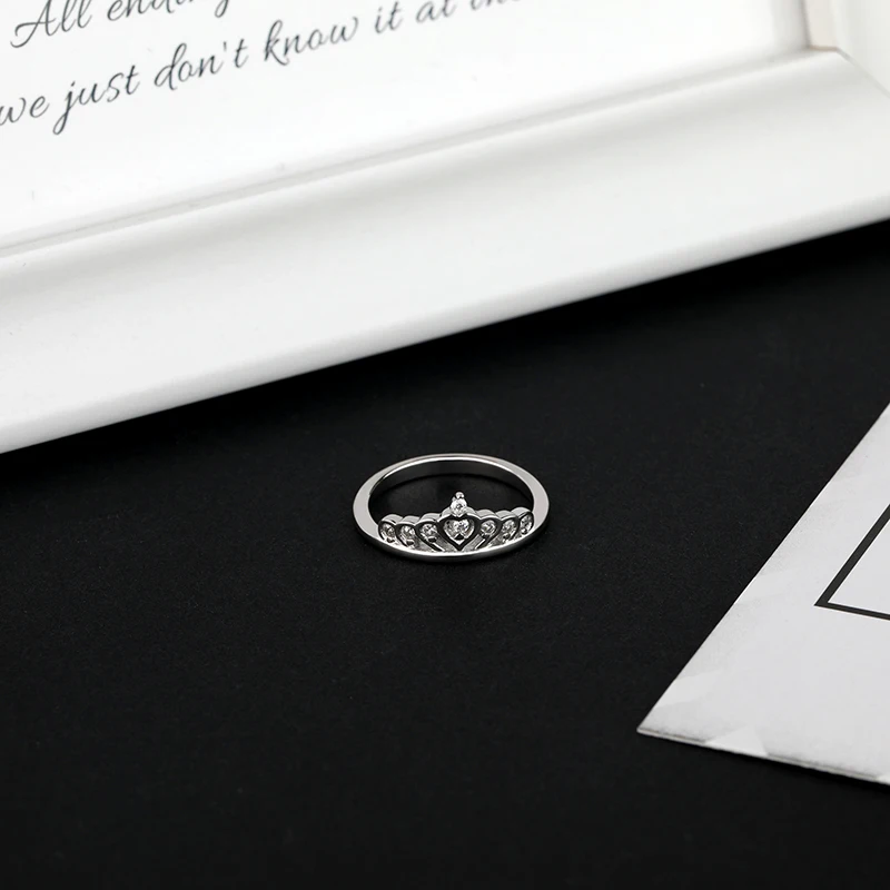 Mascot 925 Sterling Silver Accessory Queen Crown Party Woman Jewelry Ring