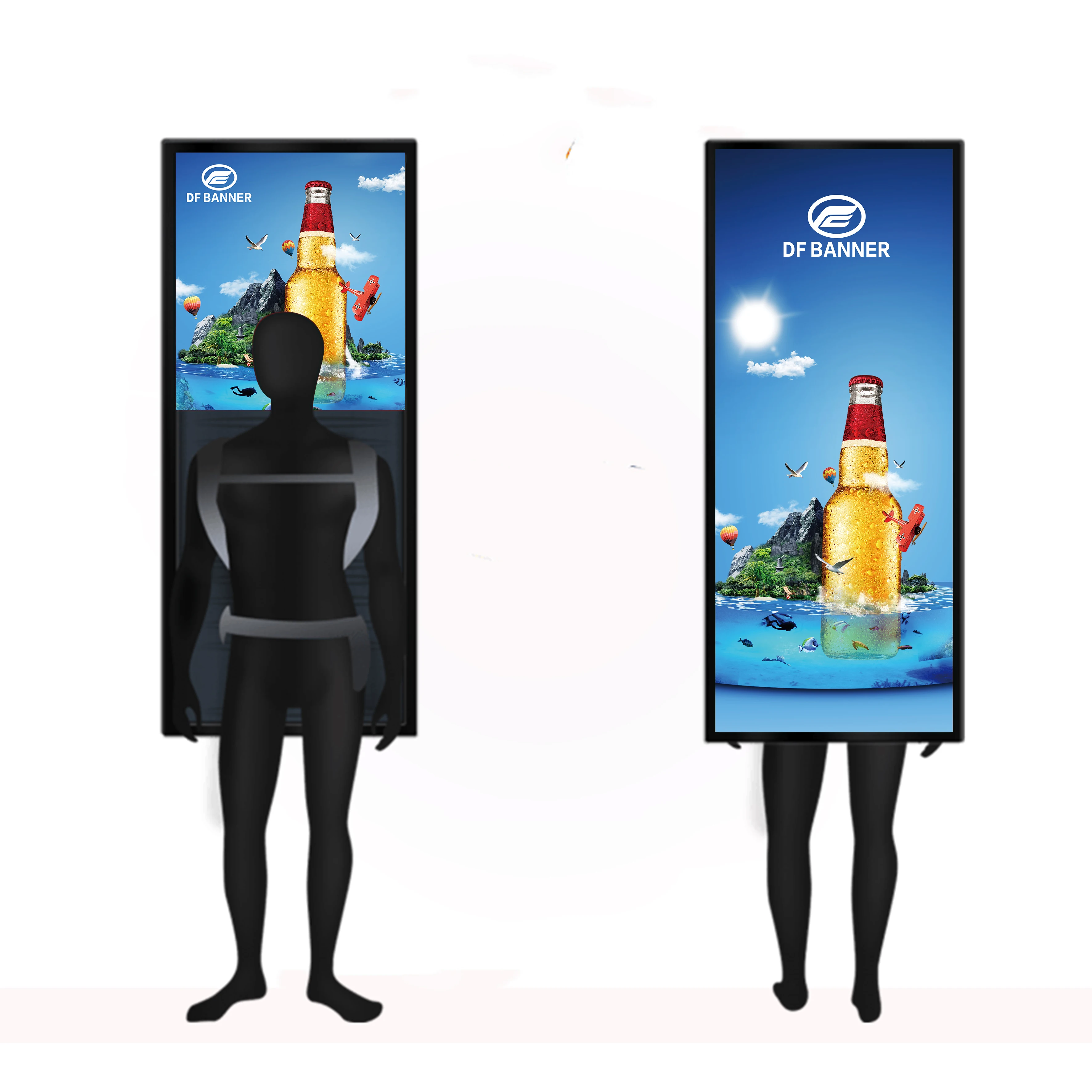 LED Display Light Box Rectangle Shape Scrolling Screen Walking Backpack Billboard Digital Signage for Trade Shows
