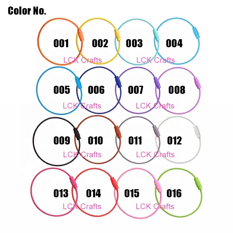 Stainless Steel Cable Key Ring Color Coated Wire Key Rings