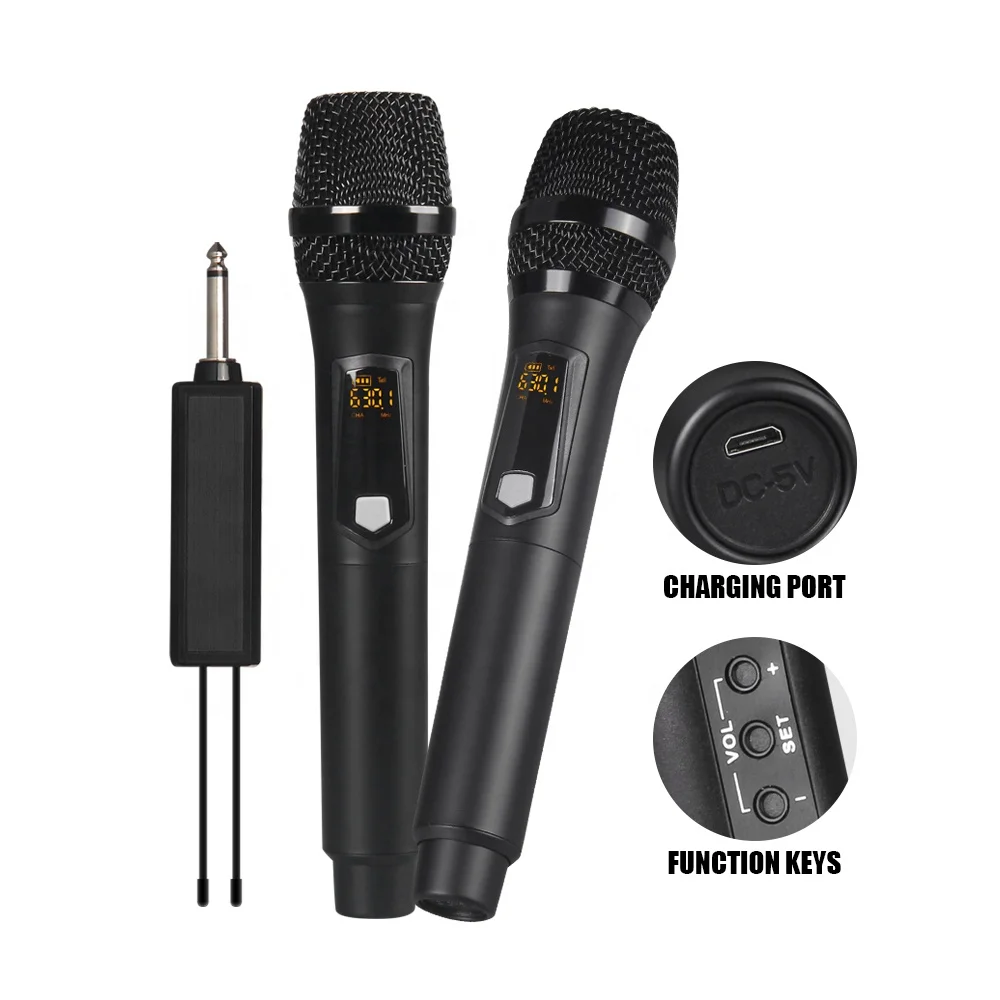 Debra Audio MU2 UHF frequency Universal VHF Wireless Handheld Microphone with Receiver for Karaoke Business Meeting Portable Mic