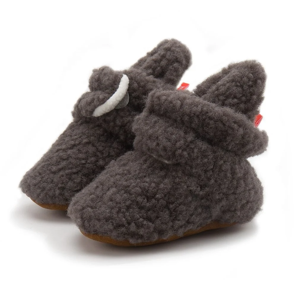 
Warm Winter Baby Animal Shoes Slippers Wholesale Cute Newborn Soft Sole Plush 100% Cotton Infant Baby Shoes Socks 
