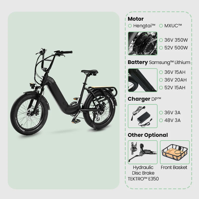 2024 Hot Selling Commuting Electric Bicycles Long Endurance 6 Speed 48v 15ah Lithium Battery  Motor City Cargo electric bike