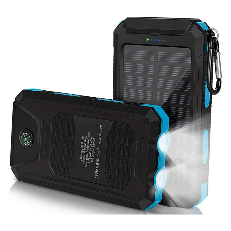 Trending Product 2023 New Arrival ODMOEM Portable Charger Solar Powerbank Mobile Power Supply 20000mah Power Bank Solar cargador