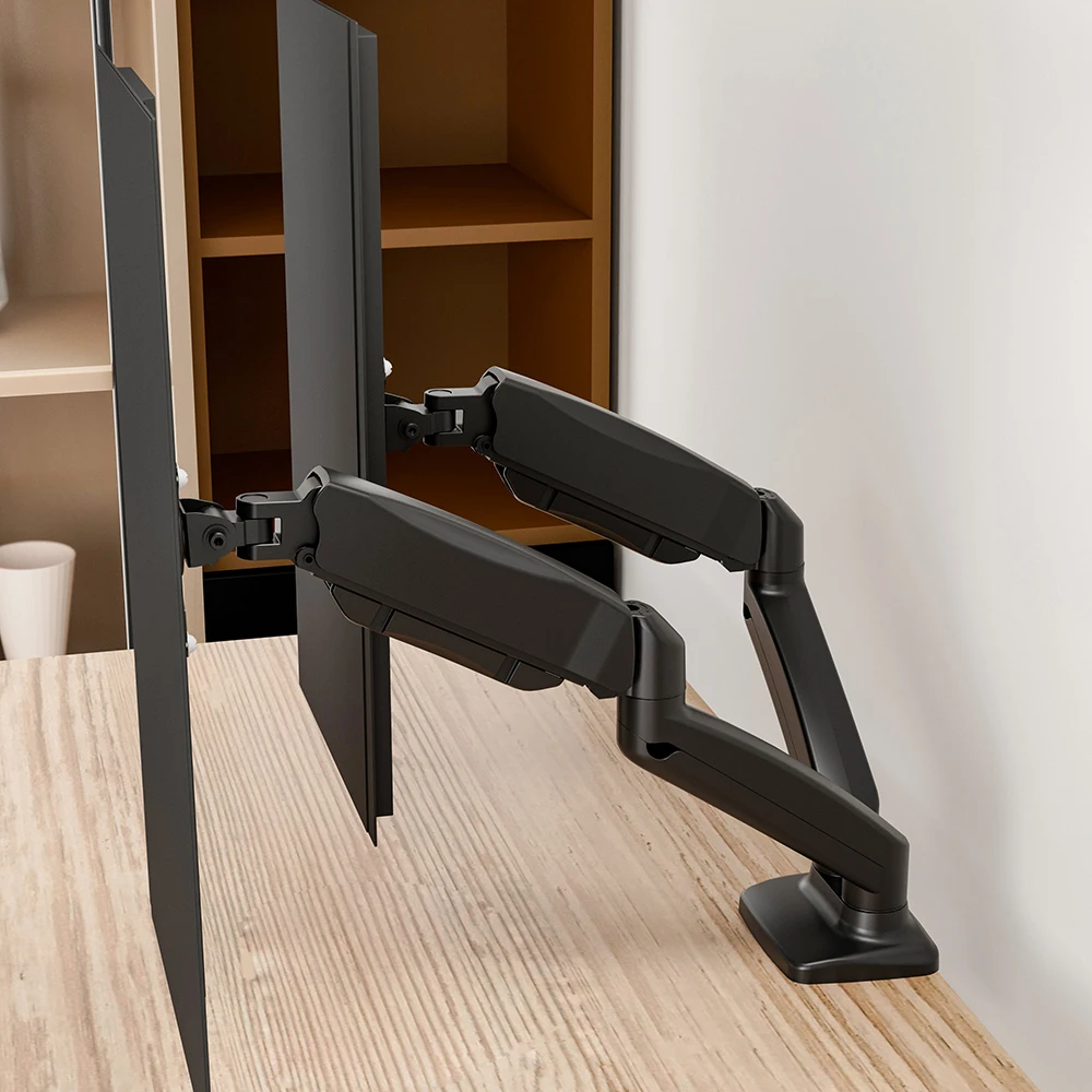 AUKI Dual Monitor Mount, Holds 2 LCD Screens Up To 32 Inches And Max 17.6lbs Each