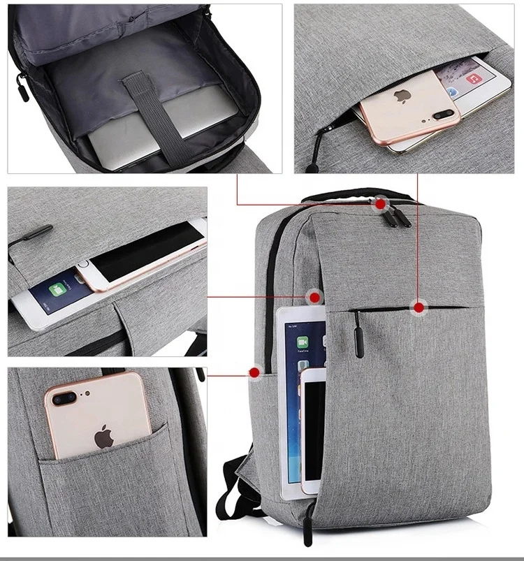 10PCS can custom logo travel school bags wholesale big capacity smart USB laptop bag other backpack for men college bag mochila