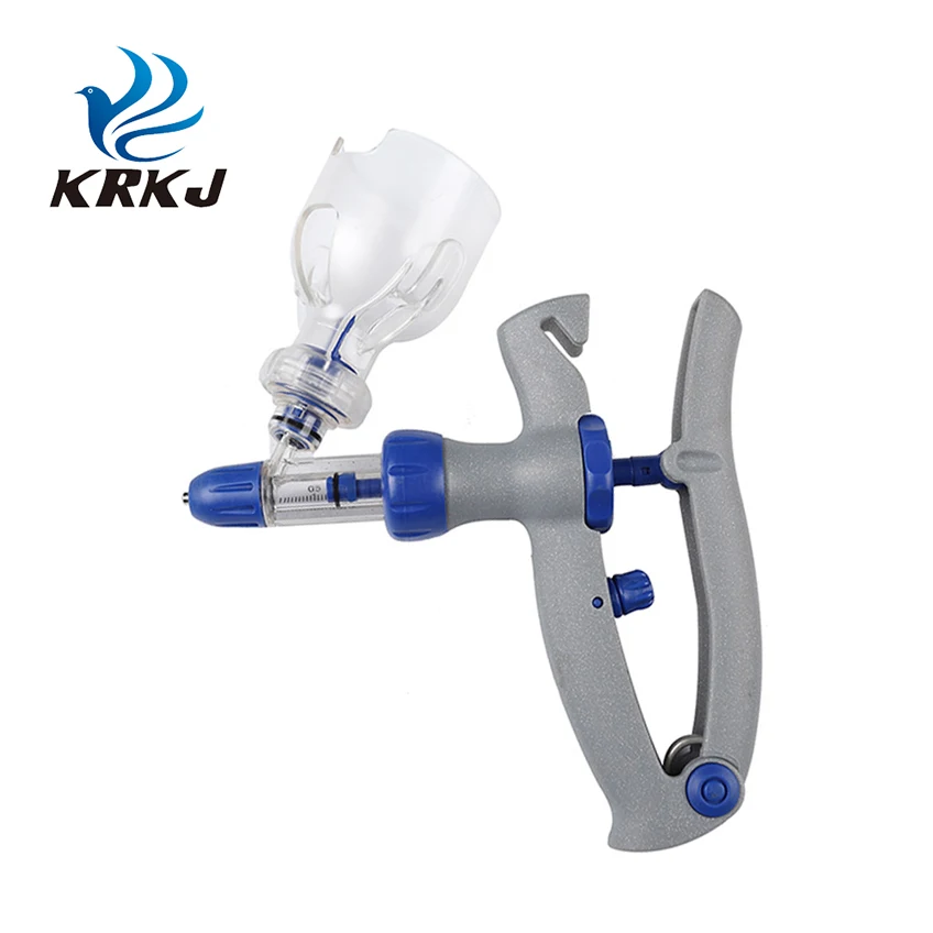 Nylon Automatic 1ml 2ml 3ml 5ml 6ml Vaccination Continuou Injection Syringe Gun For Cattle Pig Sheep Poultry Veterinary Injector