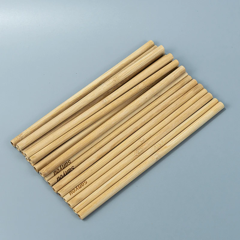 Natural bamboo material eco-friendly custom 10mm bamboo straw