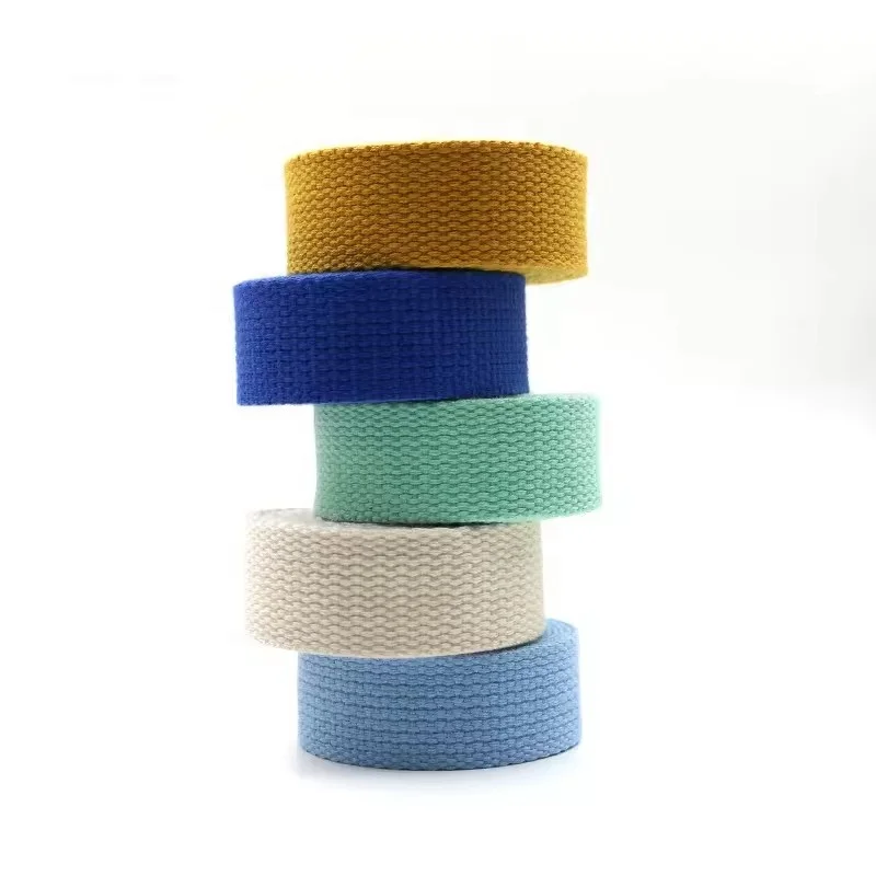 Custom Color Hot Selling Embroidered Cotton Webbing Canvas Belt Roll Cotton Webbing Bag Strap