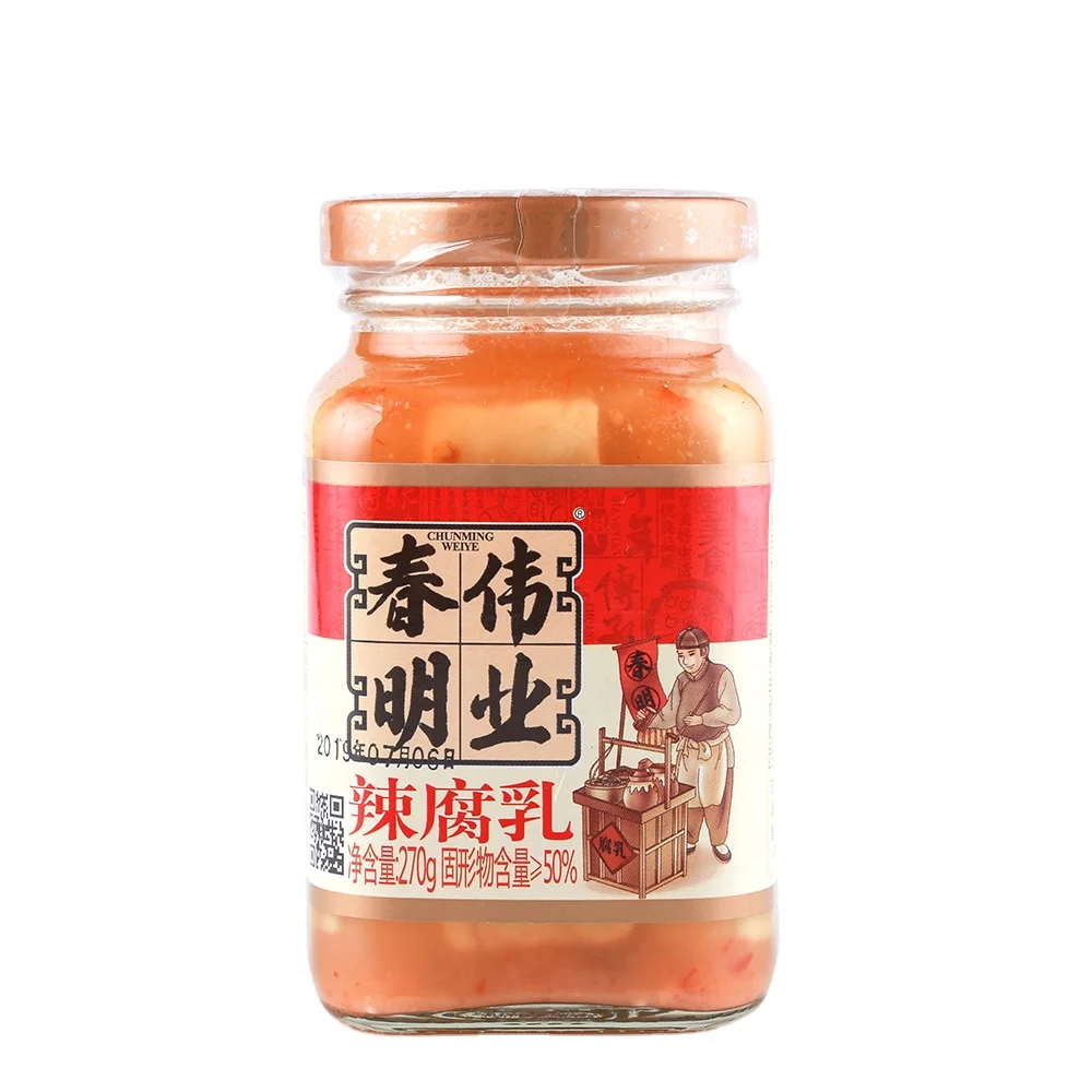 
Quality guarantee 270G fermented bean curd spicy sauce soybean curd for sale bean products Fermented Soybean 