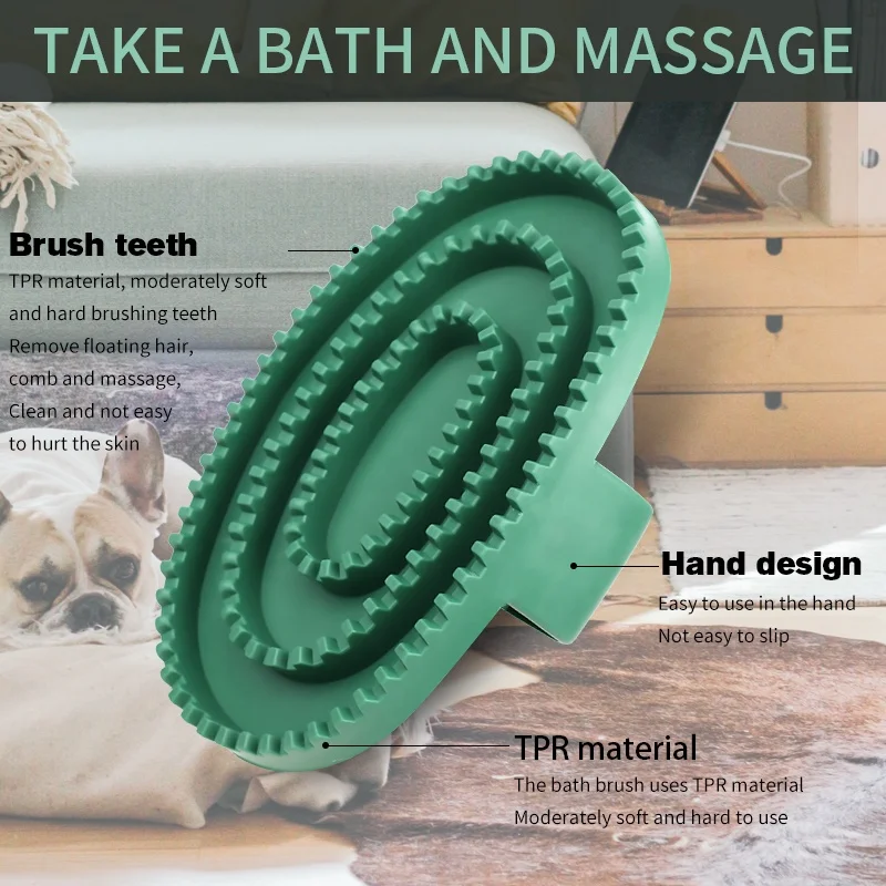 Factory Wholesale Custom Logo Rubber Horse Grooming Brush