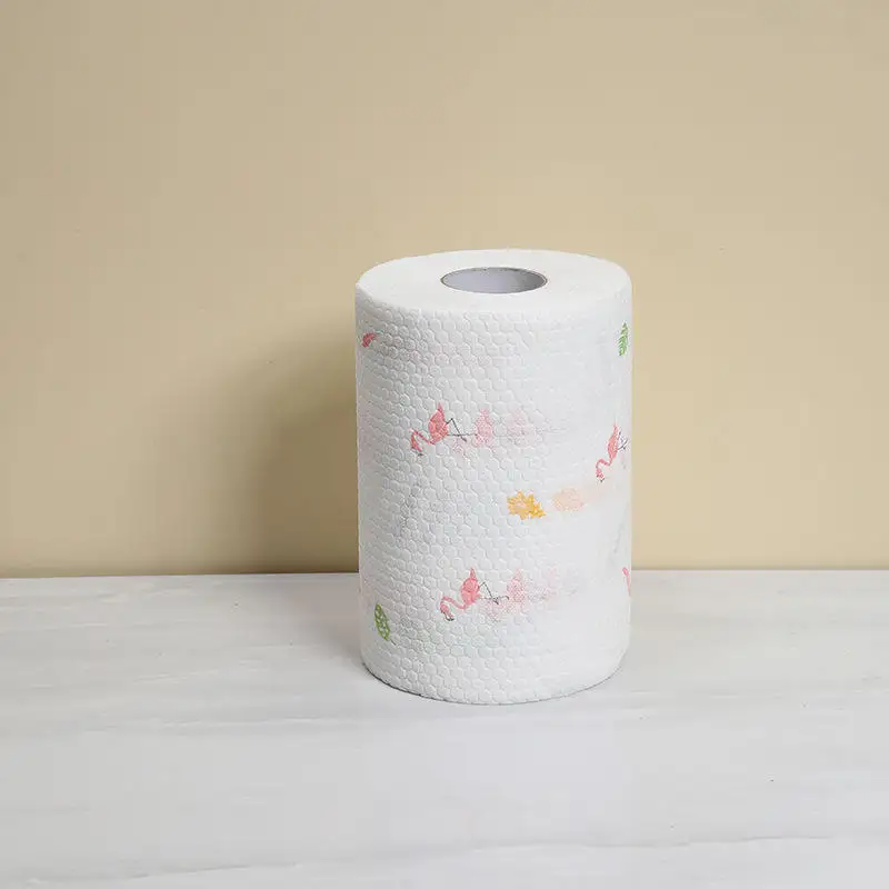 Kitchen Magic Disposable Lazy Non-Woven Cloth Thickened Scouring Pad Dry And Wet Dual-Use Tear Away Microfiber Towel Cloths Roll