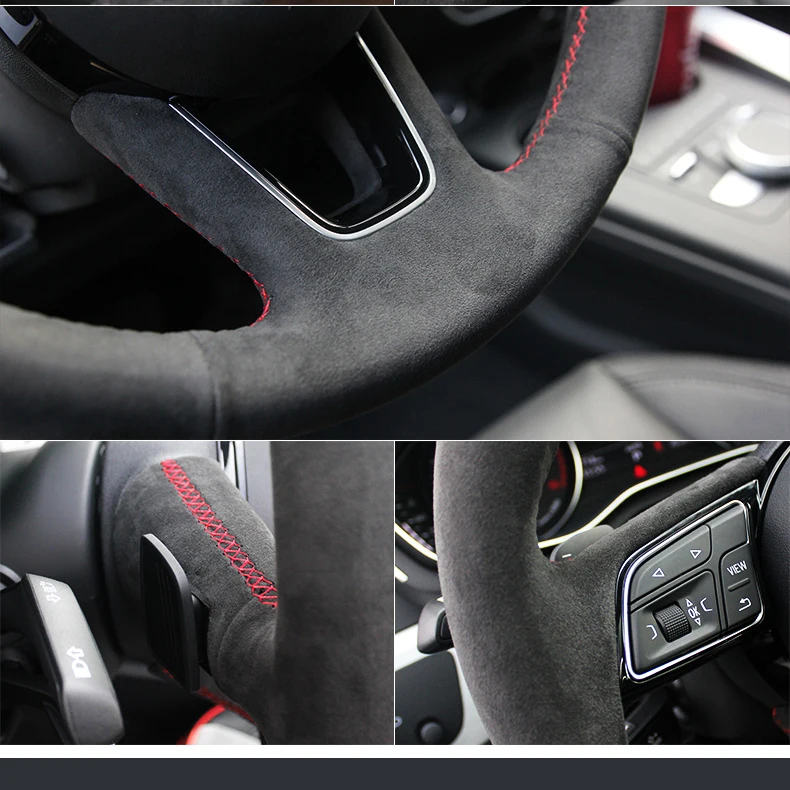Крышка руля в алькантаре для Audi A4 (B9) Avant Allroad Q3 Q5 SQ5 Q7 SQ7 Q8 SQ8 2005 2006 2007 2008-2019