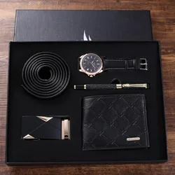Best selling Top Brand Luxury wallet pen custom logo watch set watch and wallet