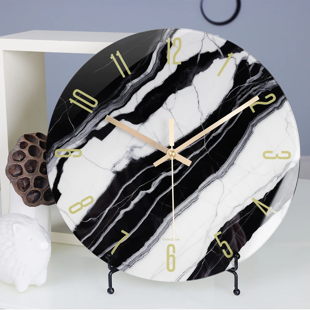 Tempered Glass Mute Quartz Clock Wall Clock for Living Room Home Decoration Clock  Wall Watch