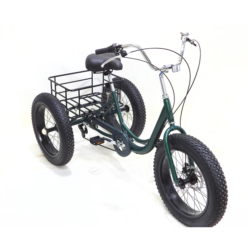 Three wheel bike for eldly  trike 20inch fat tire 3 wheel Tricycle three wheels adult cargo bike bicycle