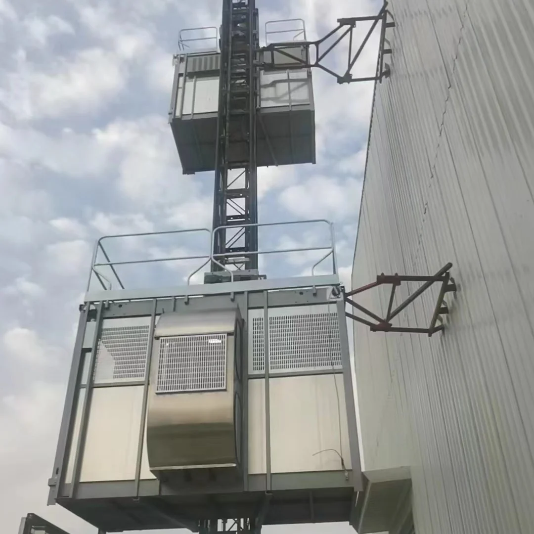 Outdoor lift double cabin construction elevator with compact structure construction hoist sc100/100