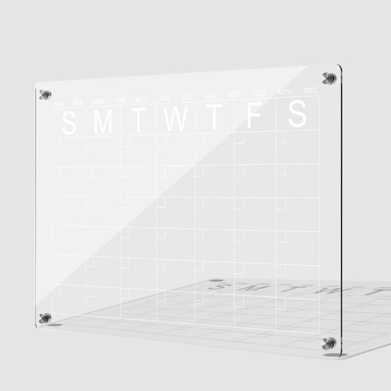 Clear Weekly Monthly Acrylic Magnetic Fridge Calendar