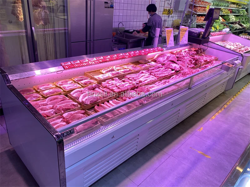  Супермаркетов открытого типа дисплей чиллер для мяса и курицы/бойня охладитель говядины/7 футов в длину кулинарно-деликатесной продукции быстрого