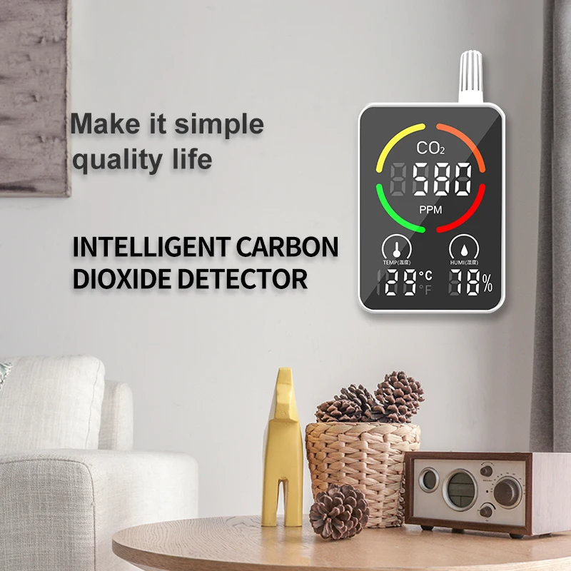 oem CO2 Detector Temperature and Humidity and Air Quality Monitor with Auto Alarm CO2 Monitor Gas Analyzer