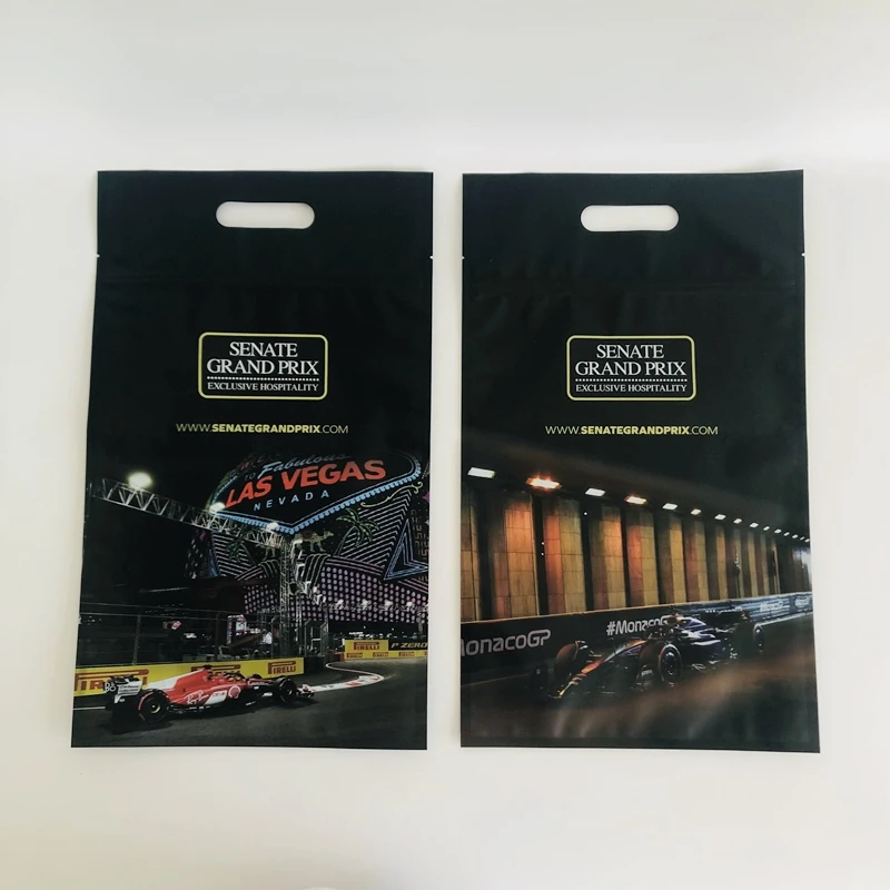 Custom printed large size three-sided sealed laminated aluminum foil easy to tear food packaging zipper bag