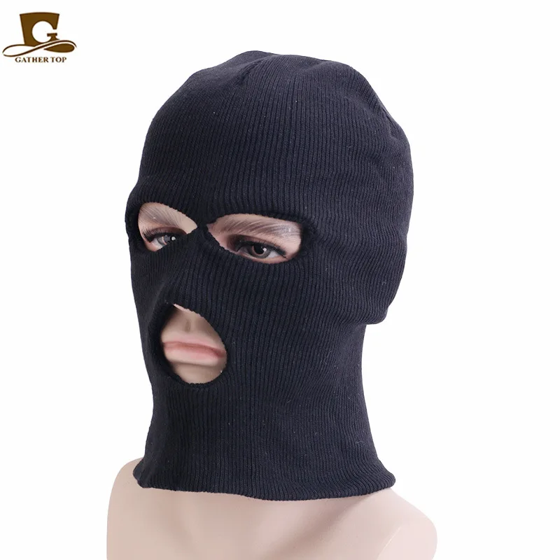 juding black three-hole knitted pirate hat dust-proof headcap JDB-10B