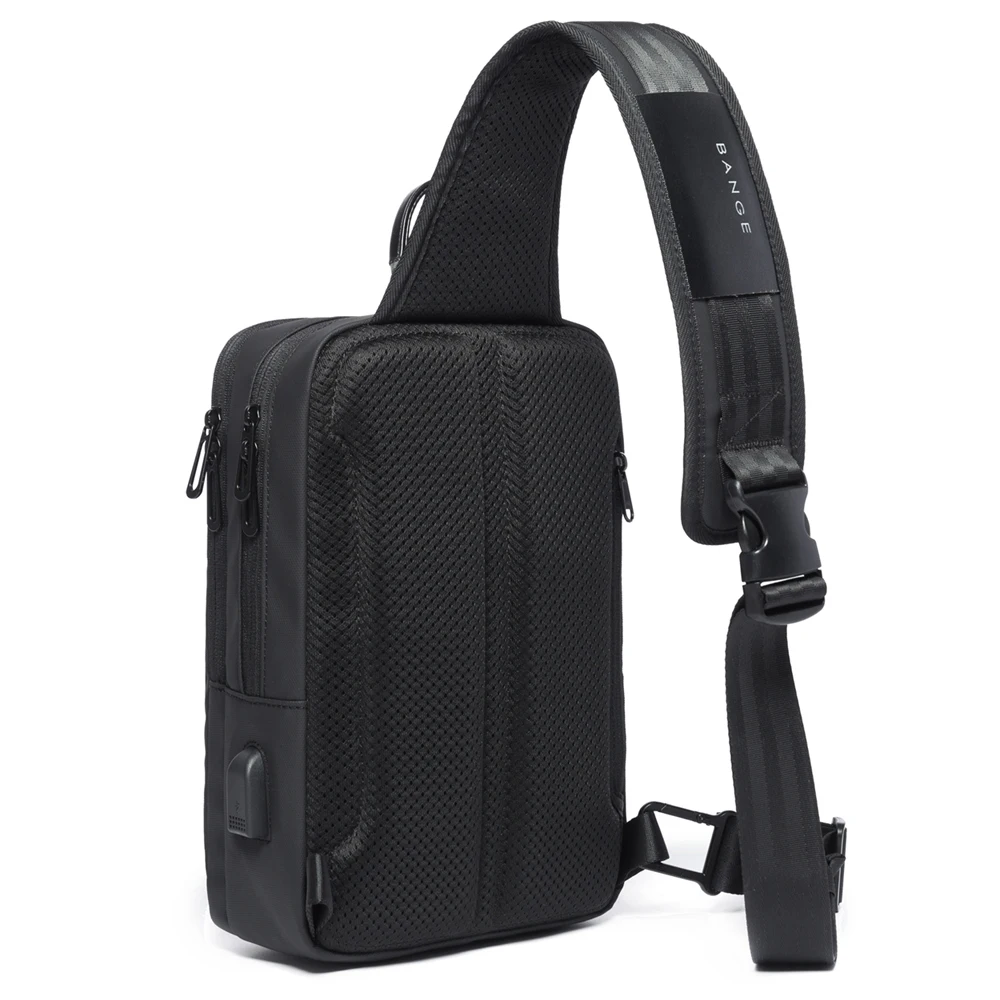 2020 factory new wholesale boy chest cheap black polyester men sling chest bags crossbody shoulder mini small mens sling bag