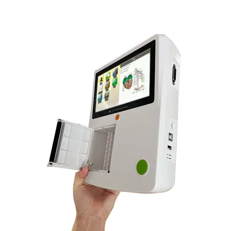 1/ single channel ecg machine with battery support USB flash disk and SD card ekg ecg recorder homecare
