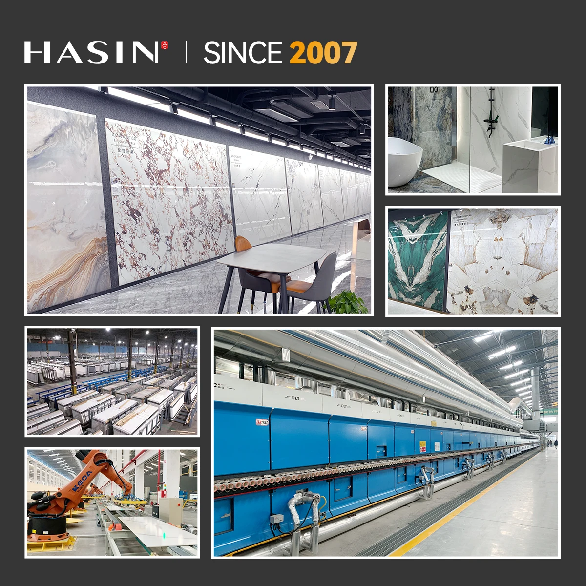 Прямоугольный обеденный стол из спеченного камня