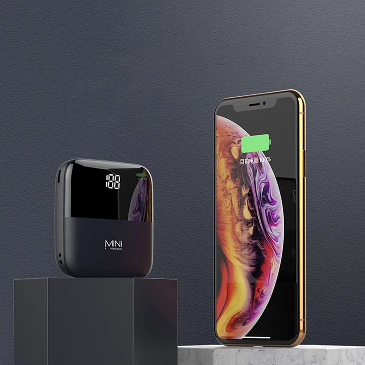 Trending ABS Mini Power Bank 10000mah Dual USB Portable Charger Ultra Slim Powerbanks For Mobile With 2 USB Port