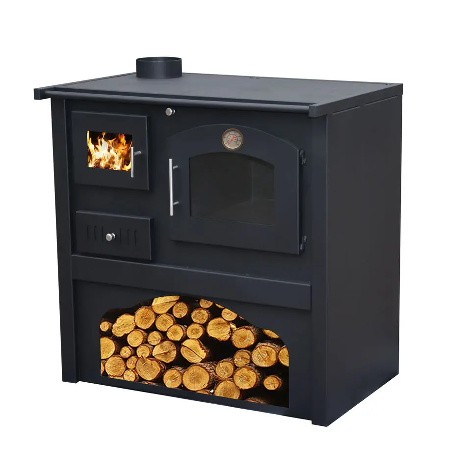 Hot selling new design solid fuel wood burning fireplace with oven coal stove