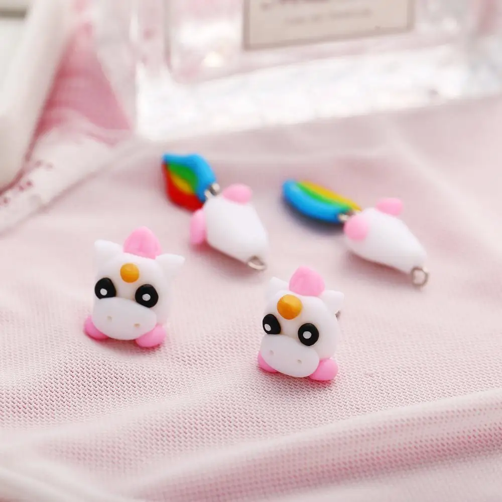 Colorful unicorn soft ceramic earrings creative cute cartoon animal earrings Fast delivery