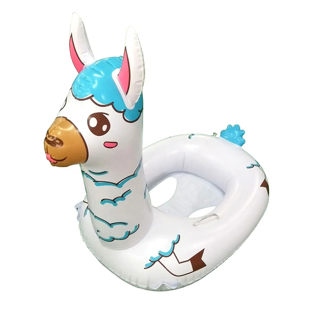 Alpaca Baby Inflatable Swim Boat Pool Floats Safety Kids Seat PVC Swim Sitting Rings For Pool Water Fun