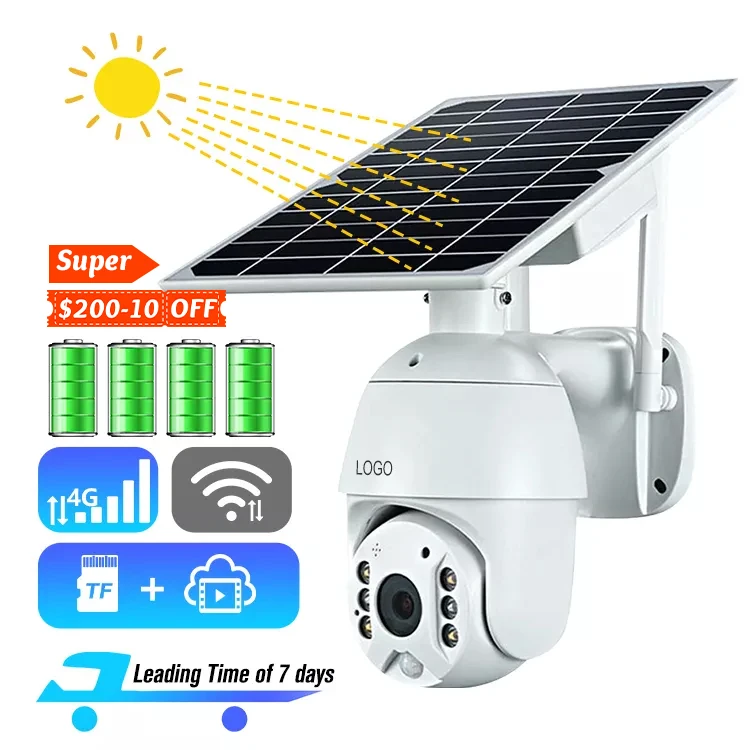 PTZ  Rotate Night Vision Remote Security Wireless Panoramic Tuya Ubox Module 4G Solar Camera With Sim Card