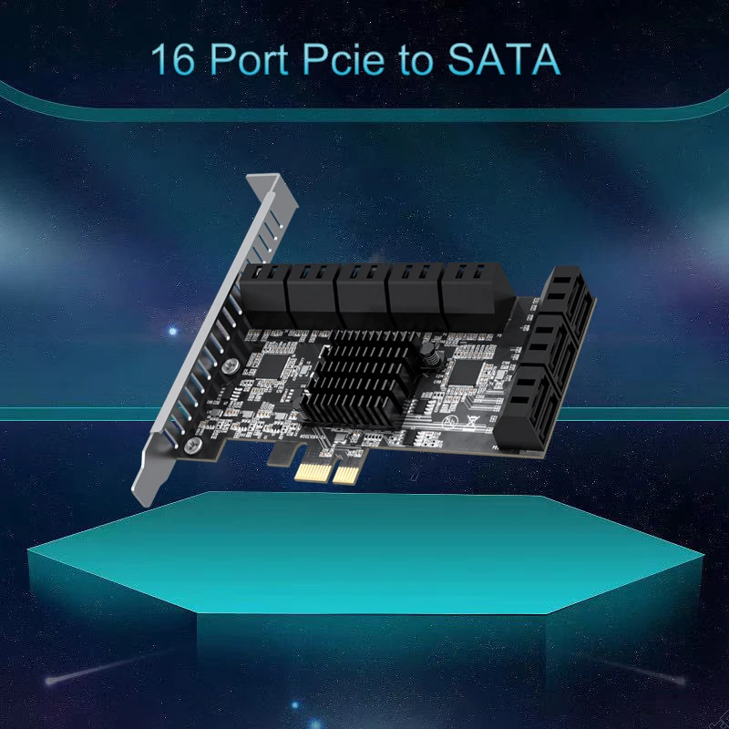 16 порт SATA 3 pcie карты расширения для 1x карт 0 6 Гб адаптер Чиа жесткого диска добычи полезных ископаемых