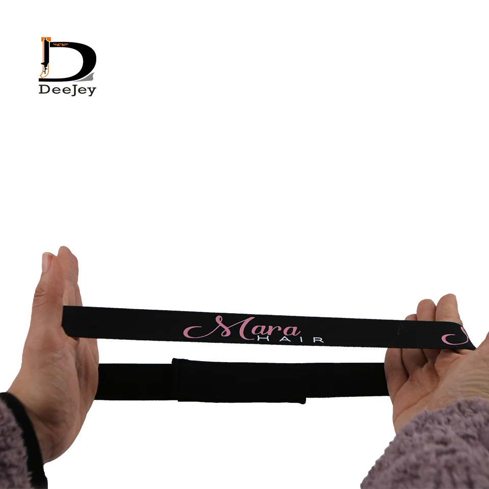 All over Logo Adjustable Custom Elastic Band for Lace Hair Lace Melt Band Designer Elastic Bands for Wig