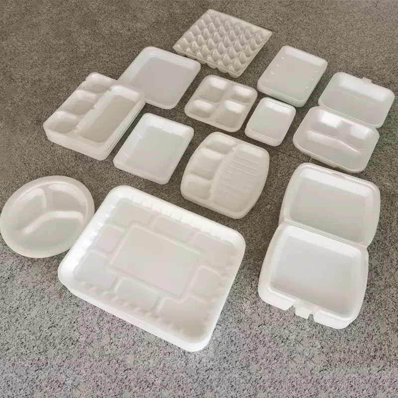 production line of foam dishes polystyrene food tray box making machine ps foam disposable lunch box making machine