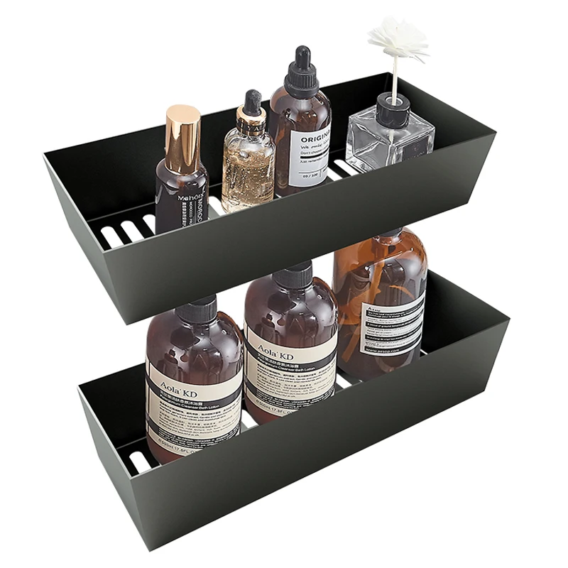 Bathrooms Shelves Floating Shelves for Wall Set of 2 Bathroom Corner Shelf for Bathroom, Kitchen, Bedroom Cosmetic Shelf Black