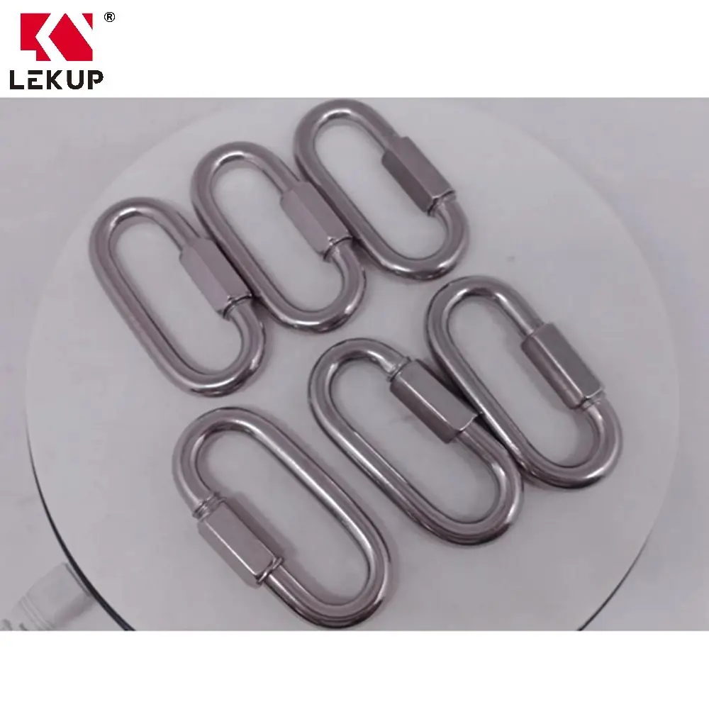 Stainless Steel Chain Link Fastener Safety Screw Locked Quick Link Oval Shape Quick Link