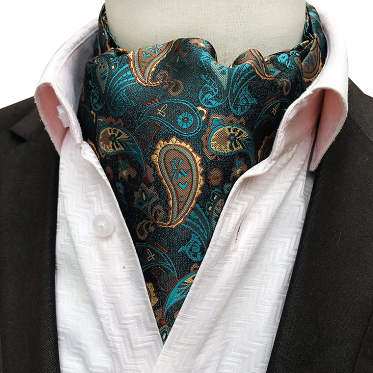 Модные повседневные мужские галстуки Ascot из полиэстера жаккарда тканые для мужчин