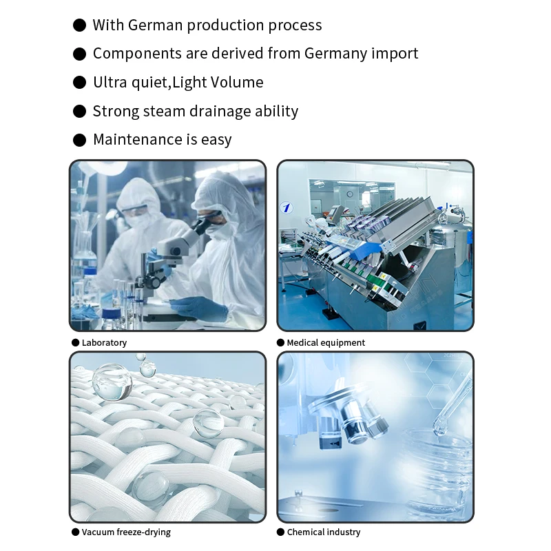 manufacturer high precision low noise silent 55L/min oil-free mini small piston type vacuum pump