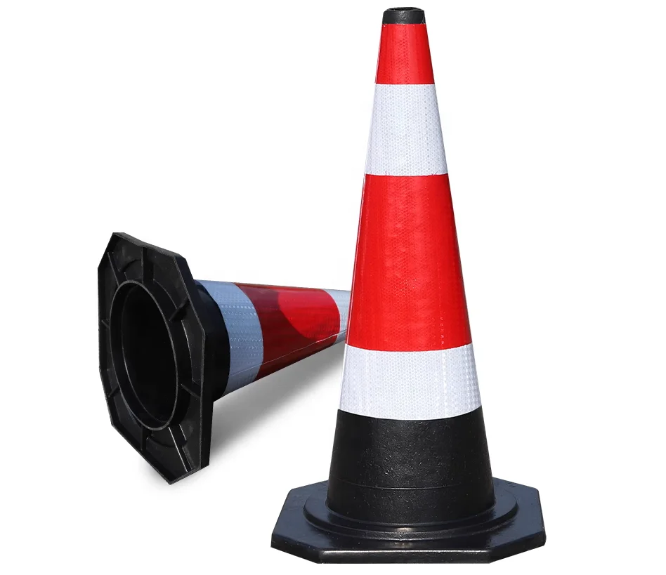 America 60cm Traffic Safety Rubber Cones With Reflective Collar Reflective Cone Collar Reflective Sticker For Traffic Cone