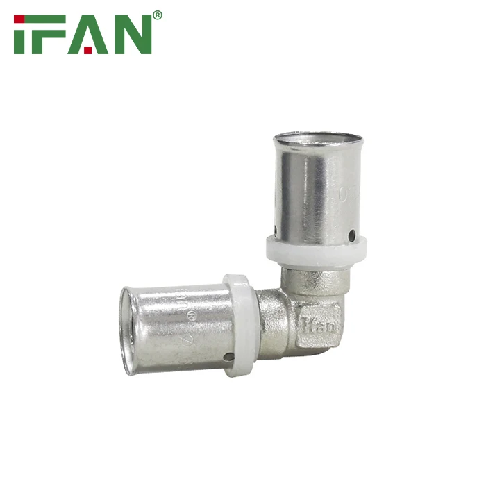 IFAN Factory Brass Press Fittings 16-32mm PEX Fitting transparent Nut DIN 16836 Equal Elbow PEX Press Fitting